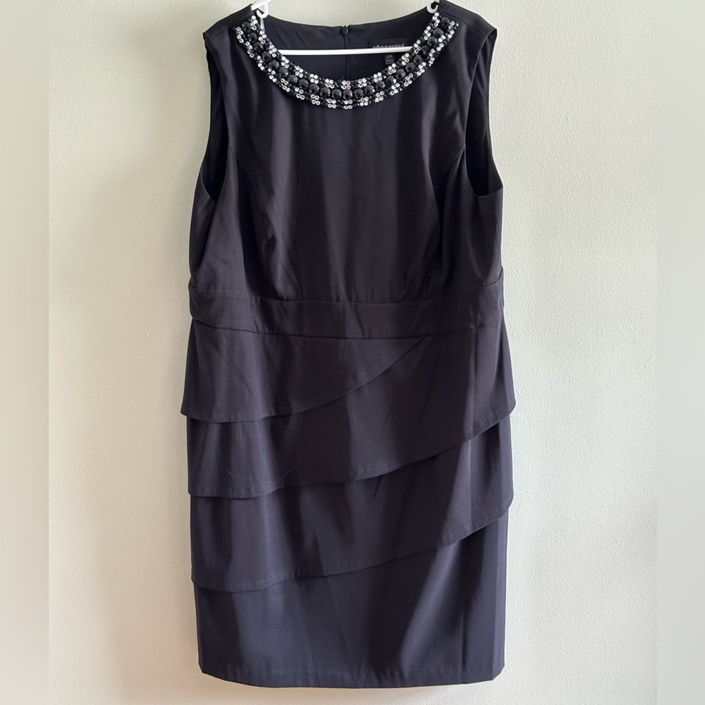 Connected Apparel Black Tiered Sheath Mini Dress
